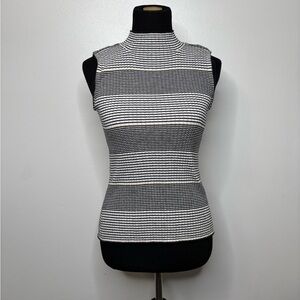 Villager x Liz Claiborne Sleeveless‎ Mock Neck Sweater Tank 90’s Style Striped